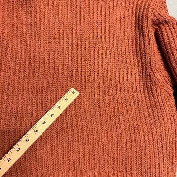 FREE PEOPLE Women's Turtleneck Oversized‎ Cable Knit Sweater Orange XS Eleven - Picture 8 of 13